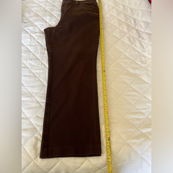 Ralph Lauren dark brown cotton pants jean style straight legs high waist US 14 - Picture 12 of 14